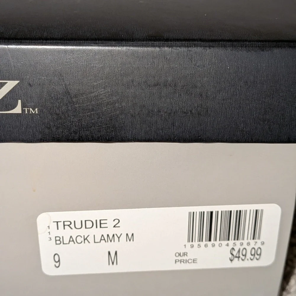 Solanz Trudie 2 Black Wedge Pumps Round Toe Shoes Womens Size 9M ‎ NIB